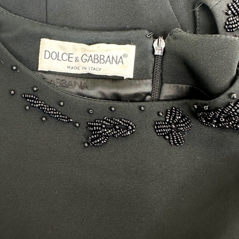 Dolce & Gabbana Beaded Cocktail Dress Black SZ 40 Small - Picture 10 of 16